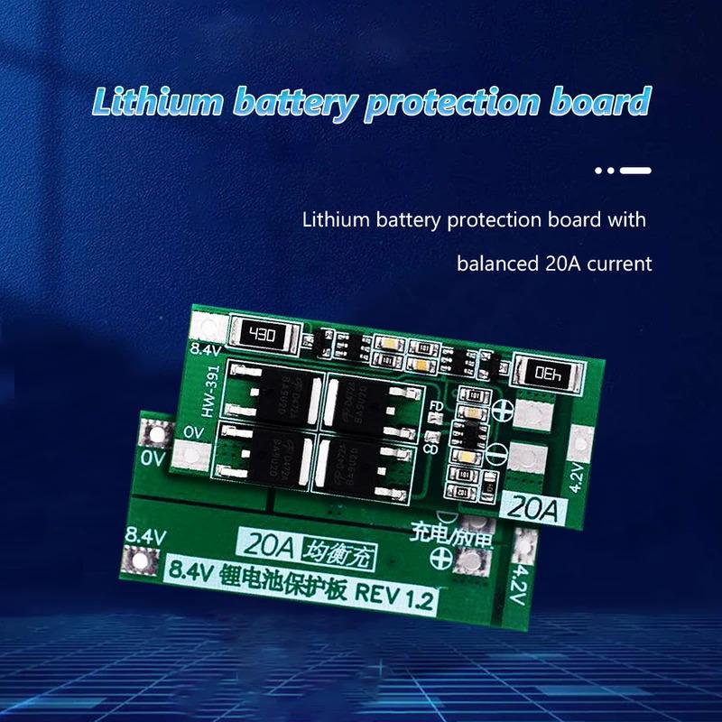 1-30PCS HW-391 2S 20A 7.4V 8.4V 18650 BMS Module 18650 Lithium Battery Charger Protection Board Standard/Balance Module for DIY