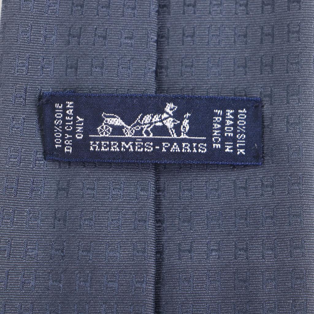 Bezchybná kravata HERMES CRAVATE FACONNEE Fasone H MARINE/BLEU hodvábna pánska 038188T Použitá