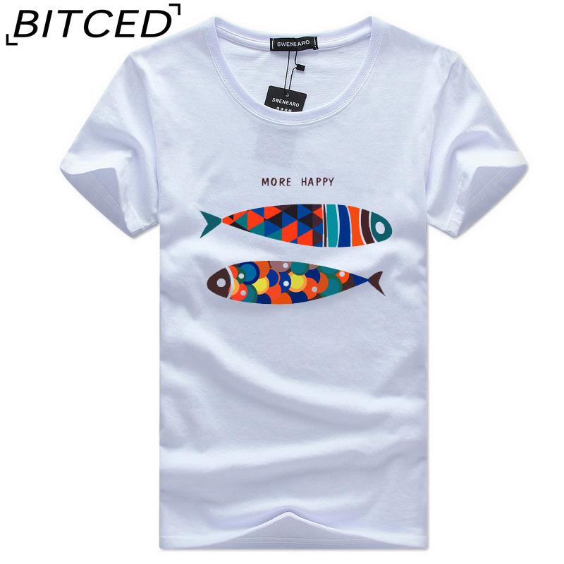 BITCED Хлопковая футболка с коротким рукавом, мужская модная свободная рубашка с коротким рукавом и принтом, сострадательная рубашка S белый