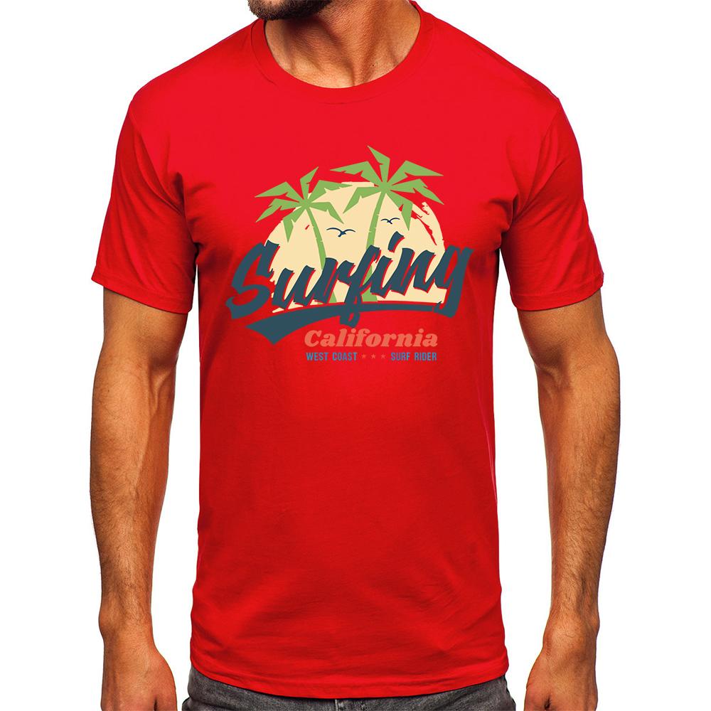 Cotton Surfing California Holiday Printed 100% Cotton Classic Vintage Y2k T-Shirt for Men Women Sportswear Tops Tees