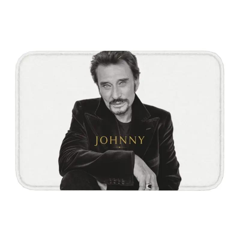 Rock Johnny Hallyday Door Floor Bath Kitchen Mat Anti-Slip French Singer Music Doormat Living Room Entrance Rug Carpet Footpad