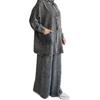  Spring and Autumn New European and American Women's Cross-border Long Sleeve Cardigan Lapel Jacket Casual Wide Leg Pants Two-piece Set