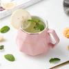 Creative Diamond Shape Ceramic Mugs Light Luxury Breakfast Milk Coffee Cup Personalized Geometric Tea Cups Couple Gift Drinkware
