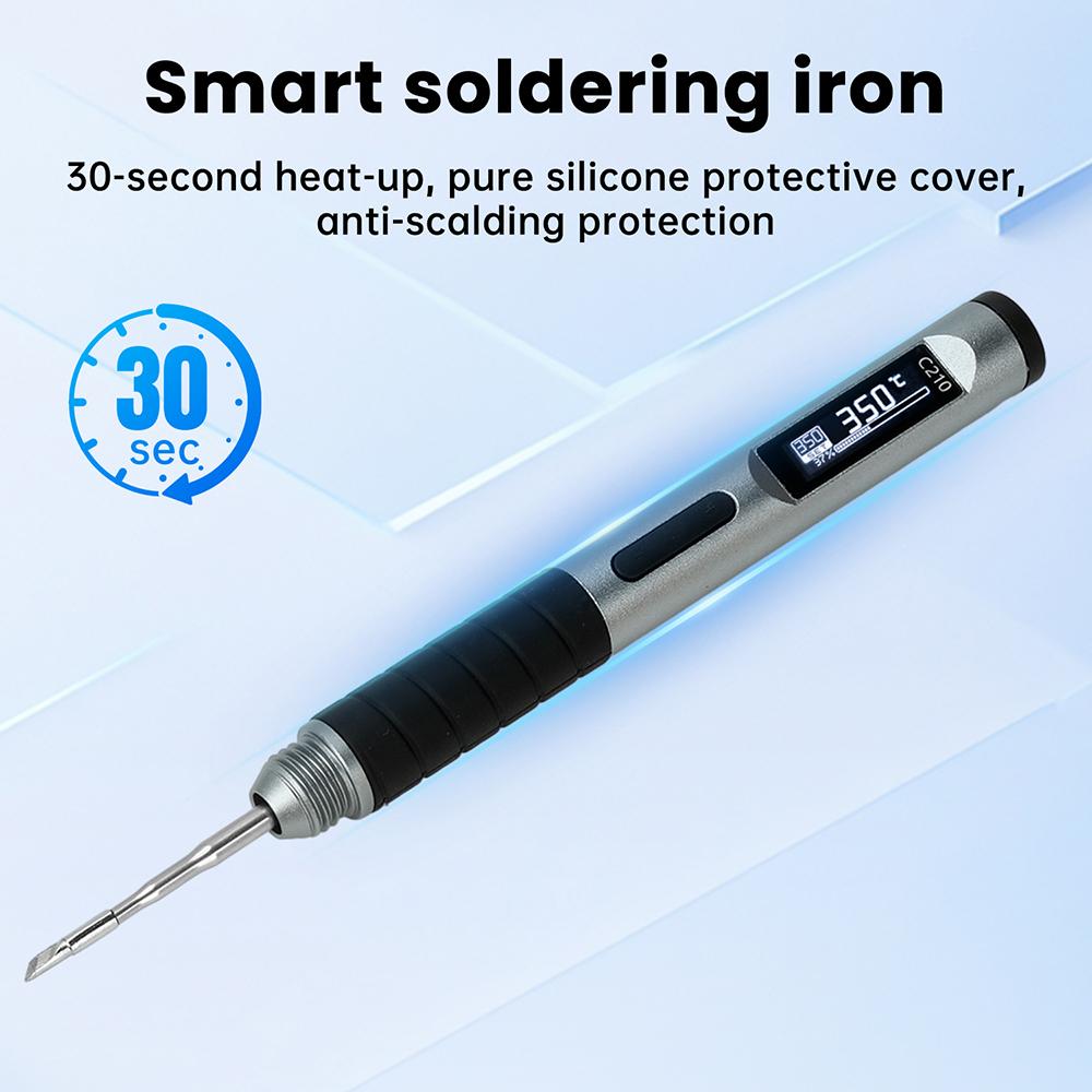 DC 9-20V 18-100W Portable Smart Soldering Iron Outdoor Welding Repair Tool Rechargeable Soldering Pen Type-C Interface
