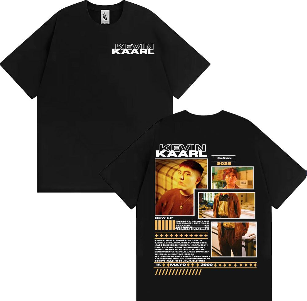 2025 Summer Rapper Kevin Kaarl Ultra Sodade Tour Graphic Tshirt Mens Fashion Casual Cotton Tshirt Retro 1990s Loose Tshirt