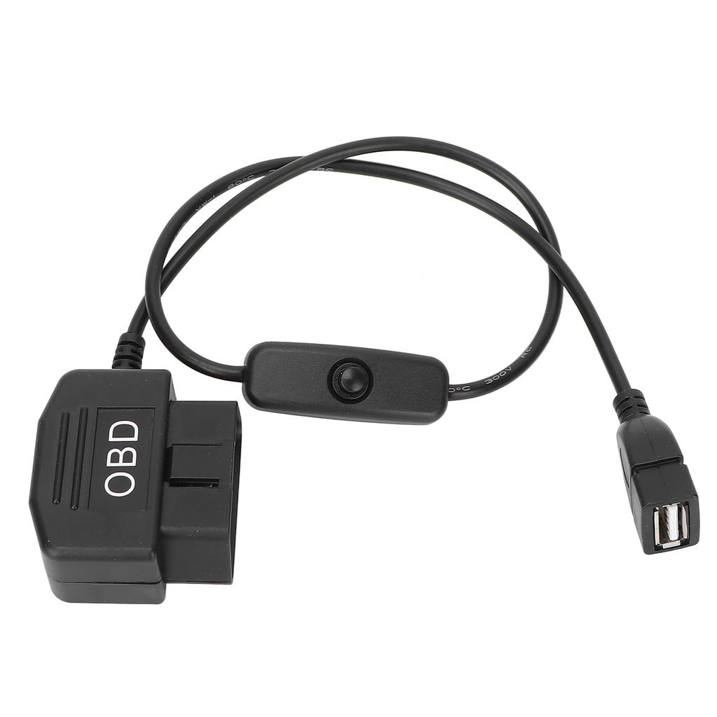16 Pin OBD2 Male Plug USB Power Charging Cable OBD Adapter Cable 18.9in Universal Connector Charger