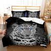 3D Editorial Leopard Duvet Cover Set Uk Single Double Queen Us Twin Full King Size Animal Bed Linen Set