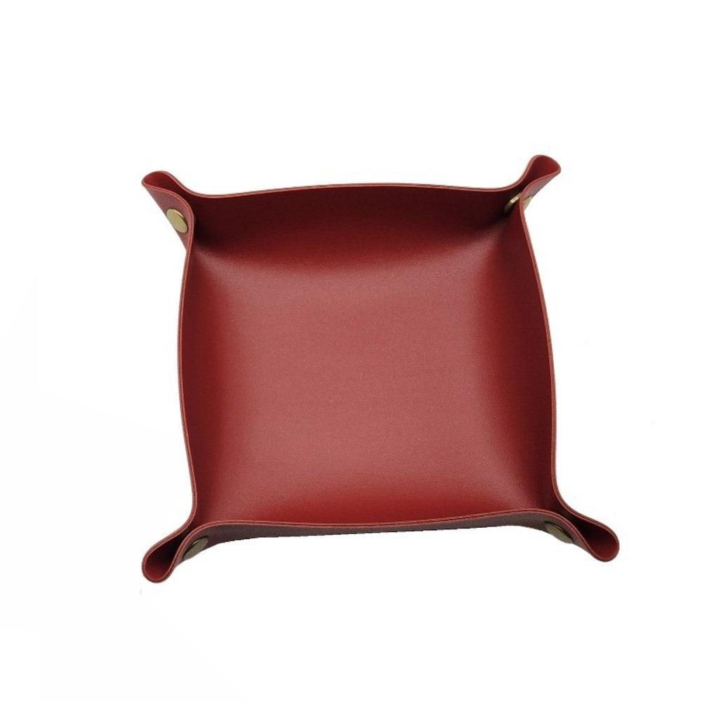 Large Capacity Leather Tray Foldable Storage Tray for Jewelry Phone Key Wallet Coin