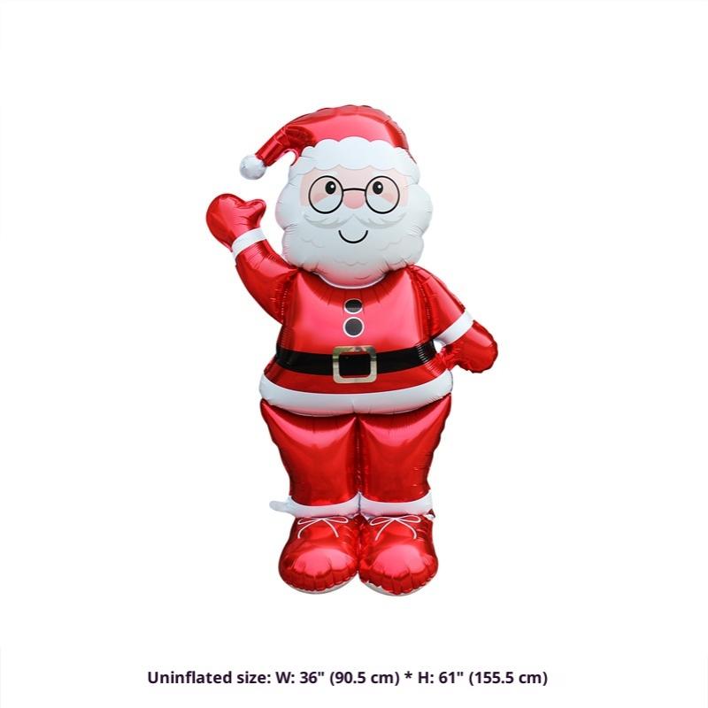 1Pcs Santa Claus Snowman Navidad Large Standing Balloon Year Gingerbread Man Standing Christmas Foil Balloons Party Supplies