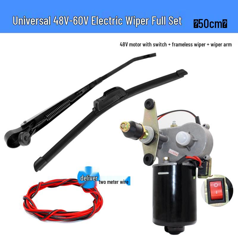 Motor de limpiaparabrisas para triciclo eléctrico - Sin marco 12V 30W para vehículos agrícolas