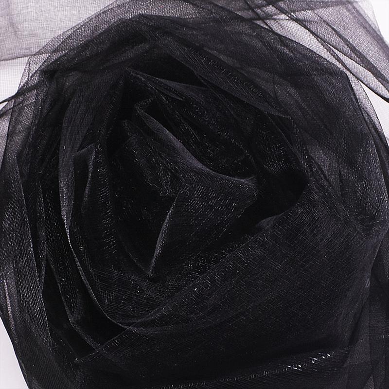 

Свадебный рулон органзы Прозрачная хрустальная тюлевая ткань Украшение для свадебной арки/двери Пряжа Фон для вечеринки по случаю дня рождения Принадлежности для детского душа 48cmx5m чёрный