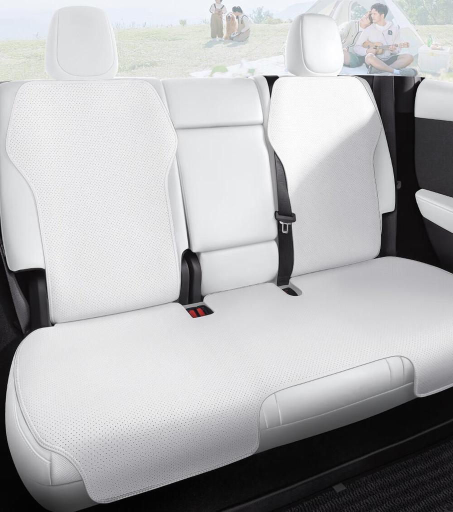 Tesla Model Y Seat Cushion Protector - Napa Leather, Breathable, Ventilated