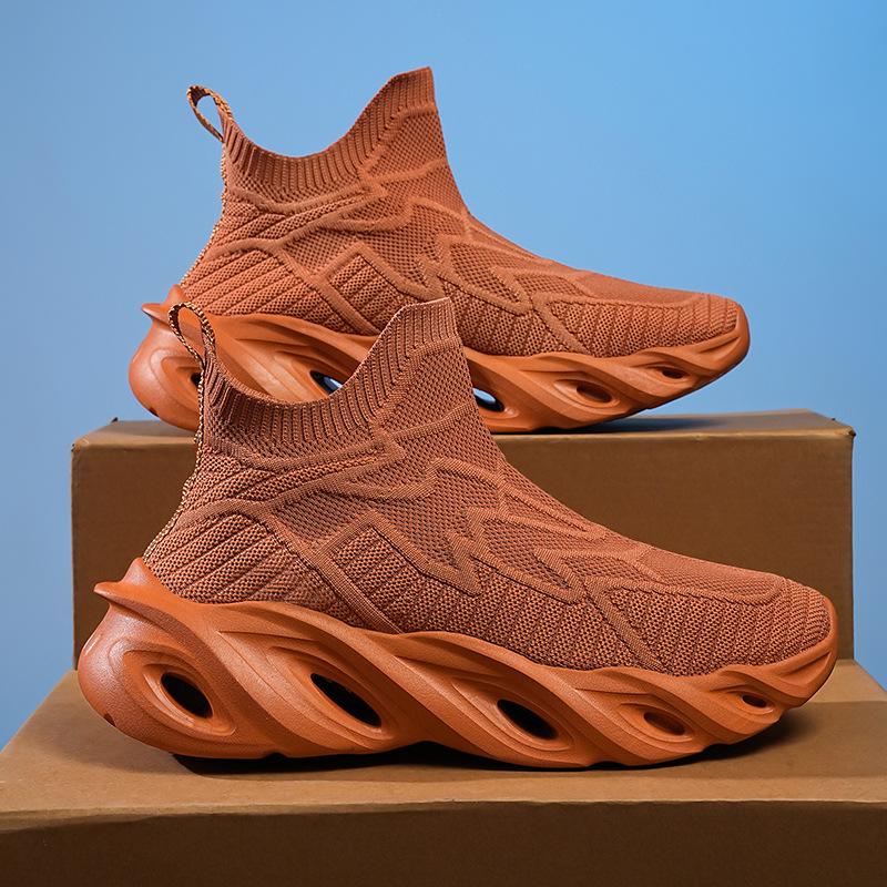 

Мужская обувь 2024 года, новые летние дышащие сетчатые повседневные носки с мягкой подошвой, молодежные спортивные туфли с одной педалью 36