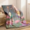 A Beautiful Printed Blanket Featuring Two Hummingbirds Flying Among Flowers Made of Warm Comfortable And Soft Flannel It's Suitabl