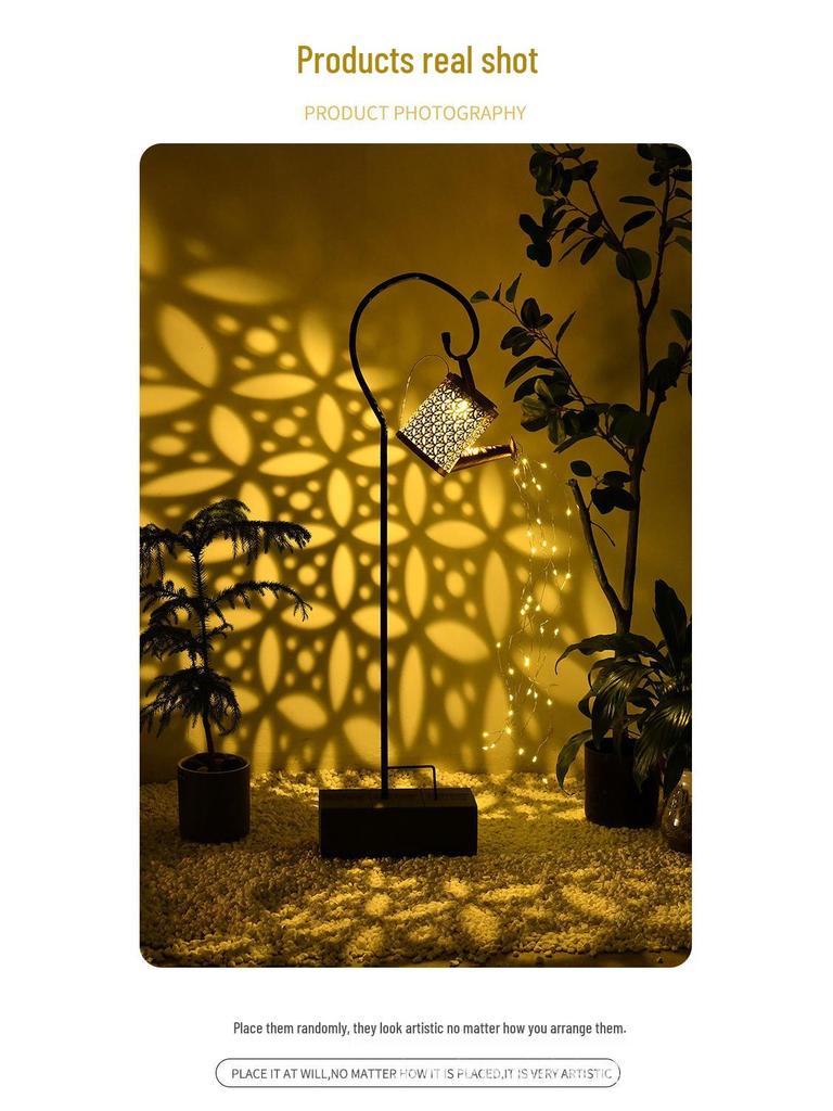 Solar-Powered Waterproof Hanging Garden Lantern with Light and Shadow Effect