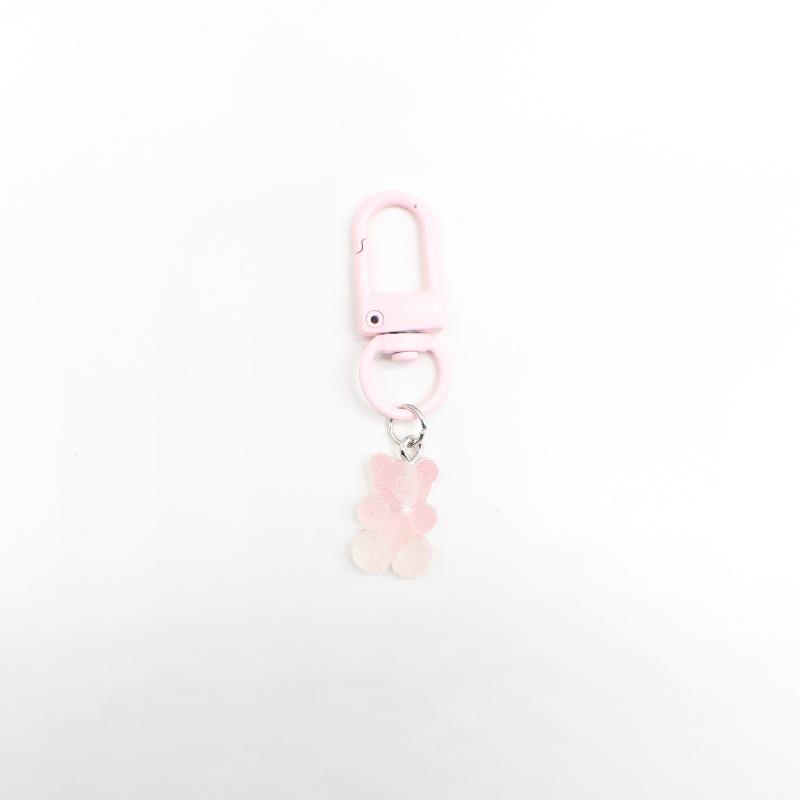 Gradient Color Resin Bear Keychain Pendant - Simple, Versatile, and Girly DIY Bag Ornament