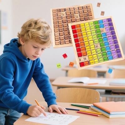 Montessori Educational Wooden Toys for Kids Children Baby Toys 99 Multiplication Table Math Arithmetic Teaching Aids