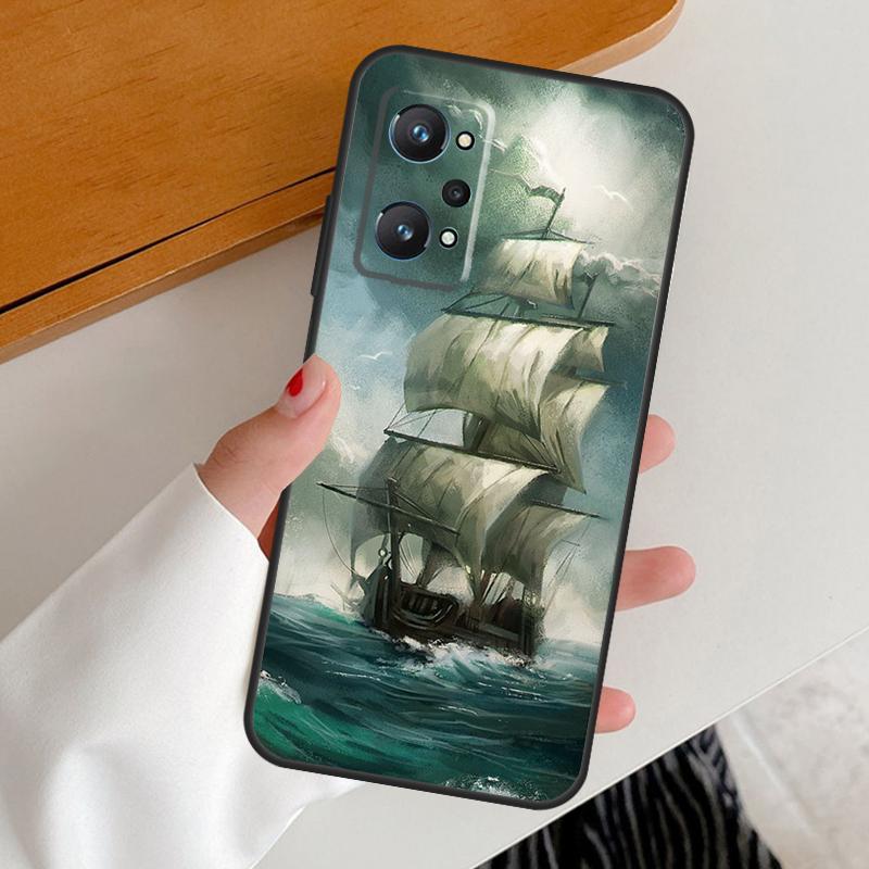 Sailing Pirate Ship Boat For Realme 15 10 11 12 13 14 Pro Plus GT6 GT7 Pro C67 C63 C61 C55 C51 C53 C35 C65 C75 Case