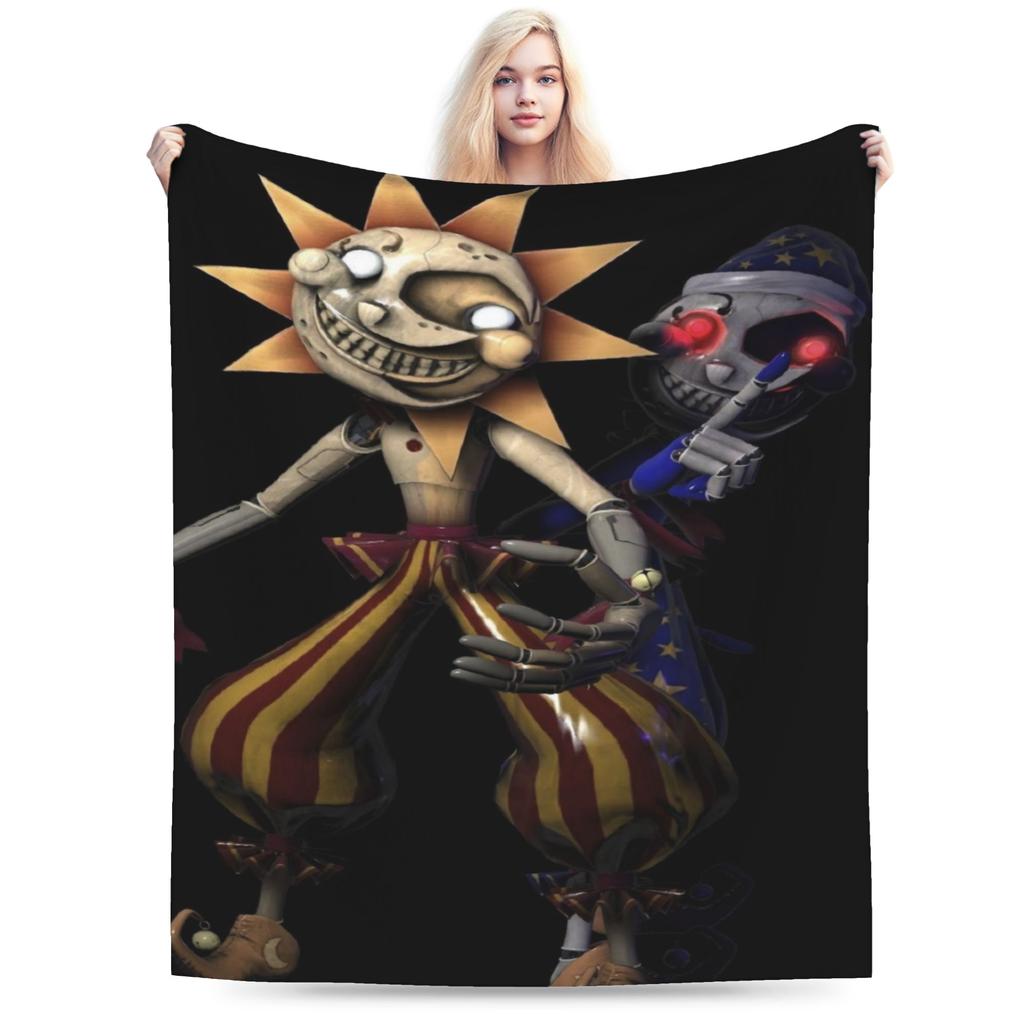 Coperta Divertente Sundrop E Moondrop fnaf Leggera Sottile Flanella Comoda Coperta da Divano Lavabile in Lavatrice