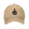 Casual Funny Middle Finger Baseball Cap Unisex Style Distressed Washed Snapback Cap Letters Print Summer Adjustable Caps Hat