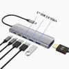 6 in 1 Aluminum Thunderbolt 3 Usb Hub Type-c Plug to 1*HD 4K+1*PD 100W+1*type-c Data+3*USB-A 3.0 Docking Station USB HUB