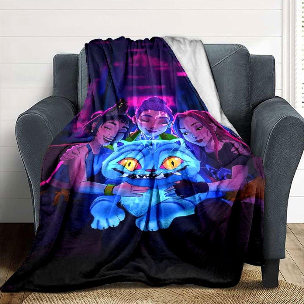 1pc Hunter X Kopo group Themed Flannel Blanket Suitable for Bed, Home Decor, Graduation Gifts, Easter, Back to School, Christmas, All Season Use