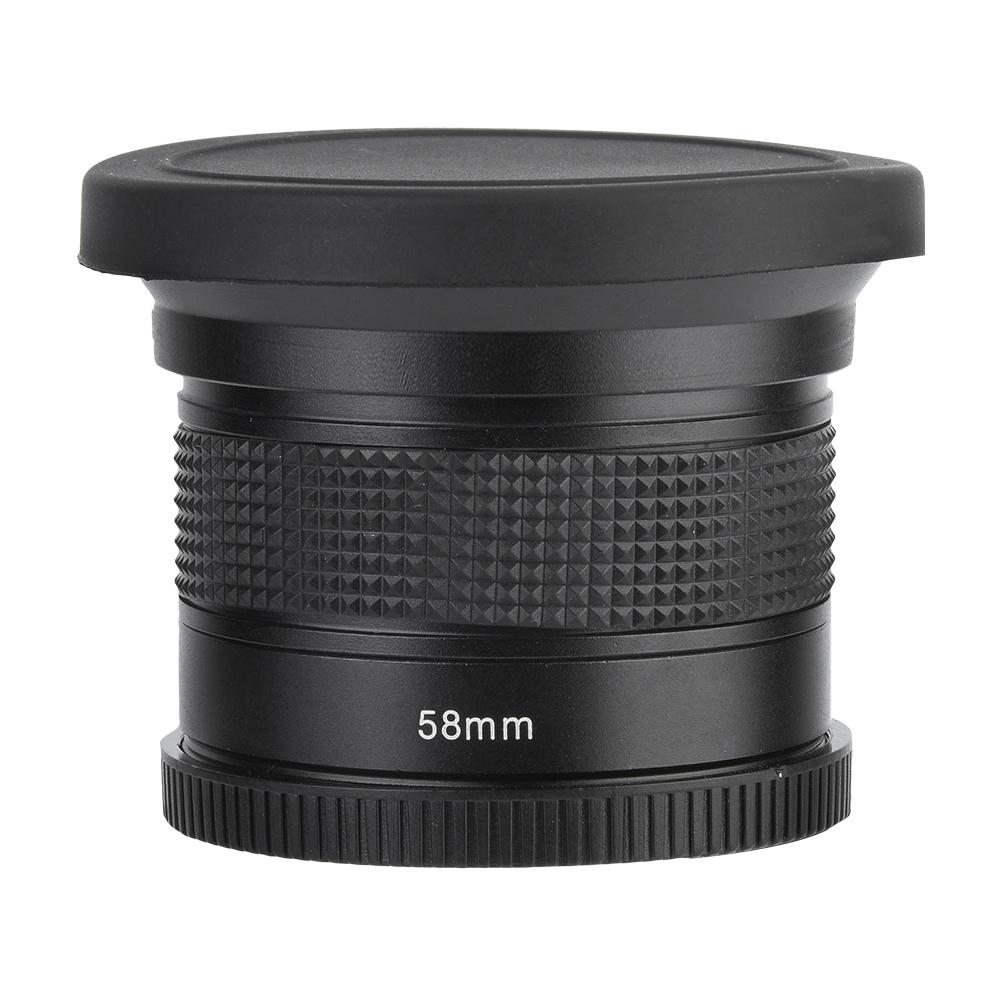 58MM 0.35X Fisheye Super Wide Angle Lens for SLR DSLR Camera Black