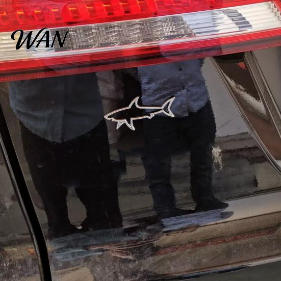 Non-fading Car Sticker Zinc Alloy Shark 3D Hollow Out Animal Decal for Vehicle Side Creative Badge Motorcycle Electric Vehicles Long-lasting