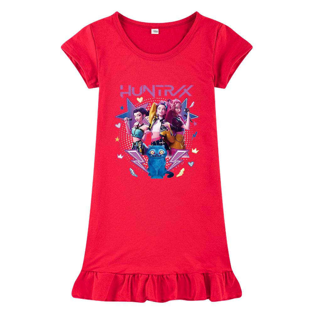 Heiß verkaufendes Kpop Hexenjagd Girlgroup Print Mädchenkleid Eisseide Nachthemd