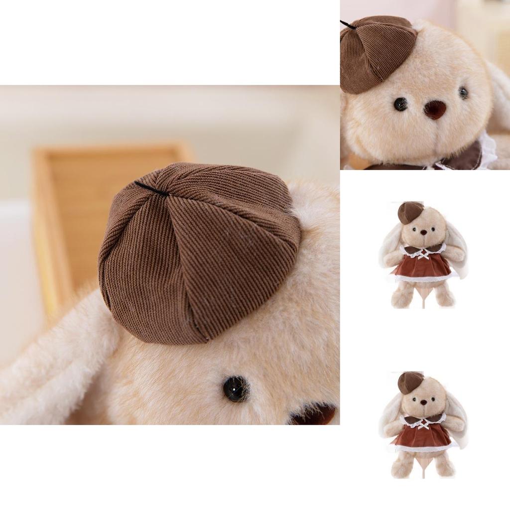 Plüschhasenspielzeug für Kinder Weiches Tier Plüschkissen Geschenk mit Kleid und Hut Dekoration