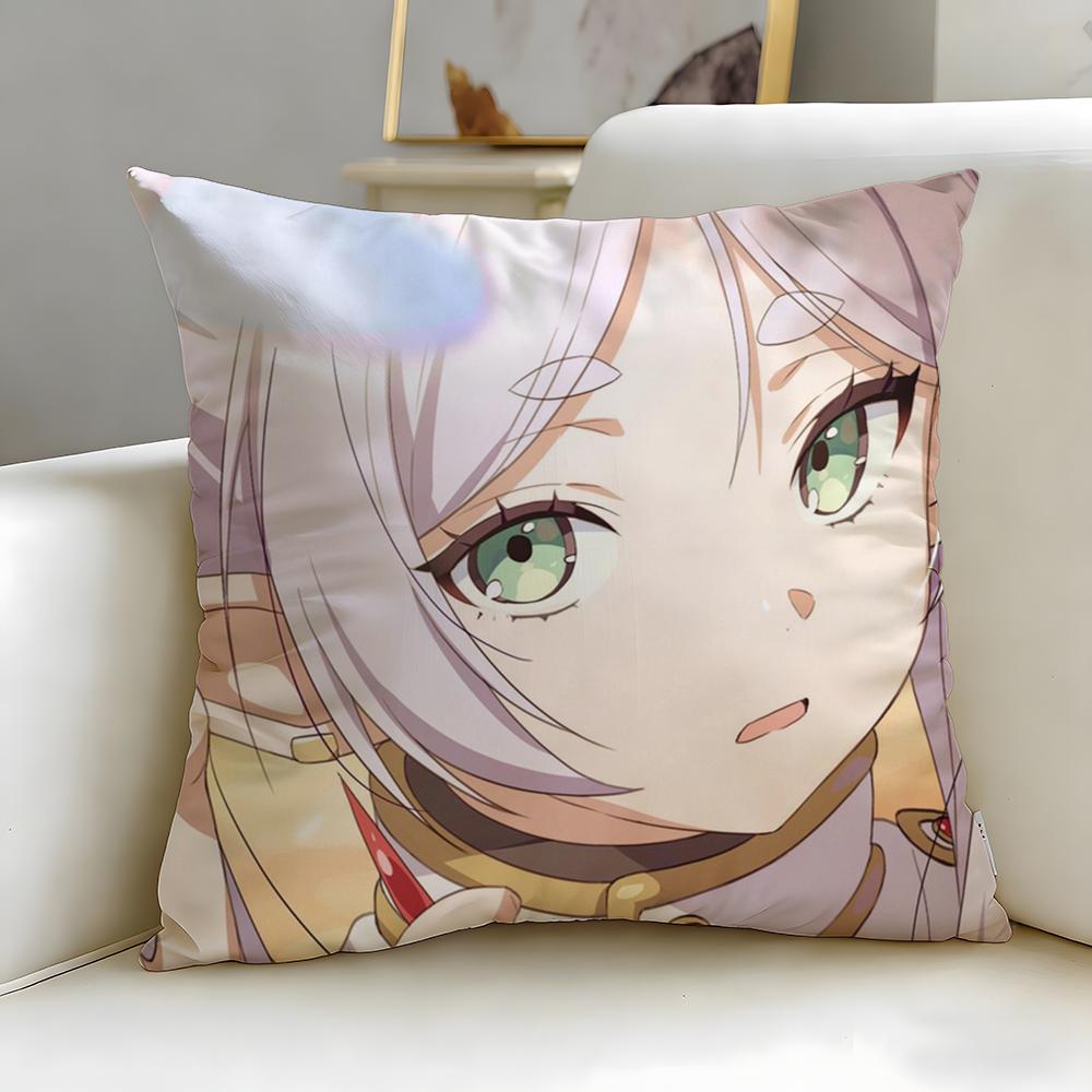 Klassische Anime Frieren Nach dem Ende der Reise Kissenbezug Weich Leicht zu Waschen Kissenhülle Vielseitig für Sofa Bett Reise und Büro