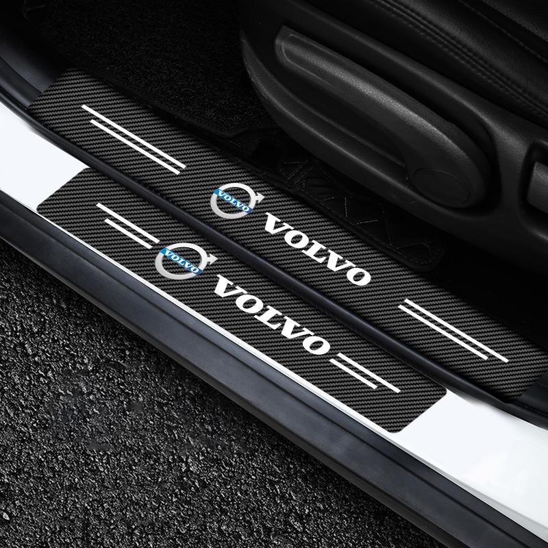 4 Stück Leder Auto Türschwellen Schutz Aufkleber Zubehör für Volvo R Design T6 AWD C30 C40 C50 C70 XC60 V60 V70 V90 XC90