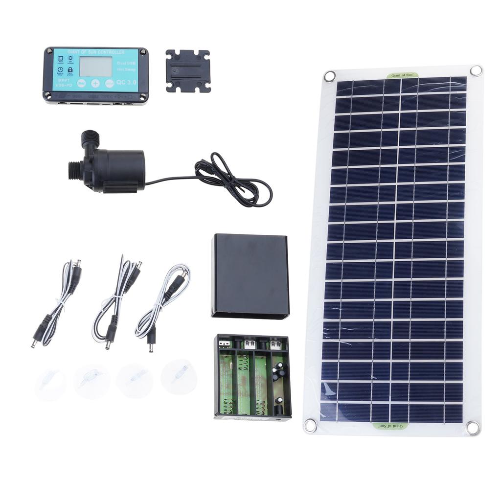 Multipurpose 100W Solar Power Water Pump for Pond Fountains Hydroponics Lift Energy Storage Box Quiet Operations