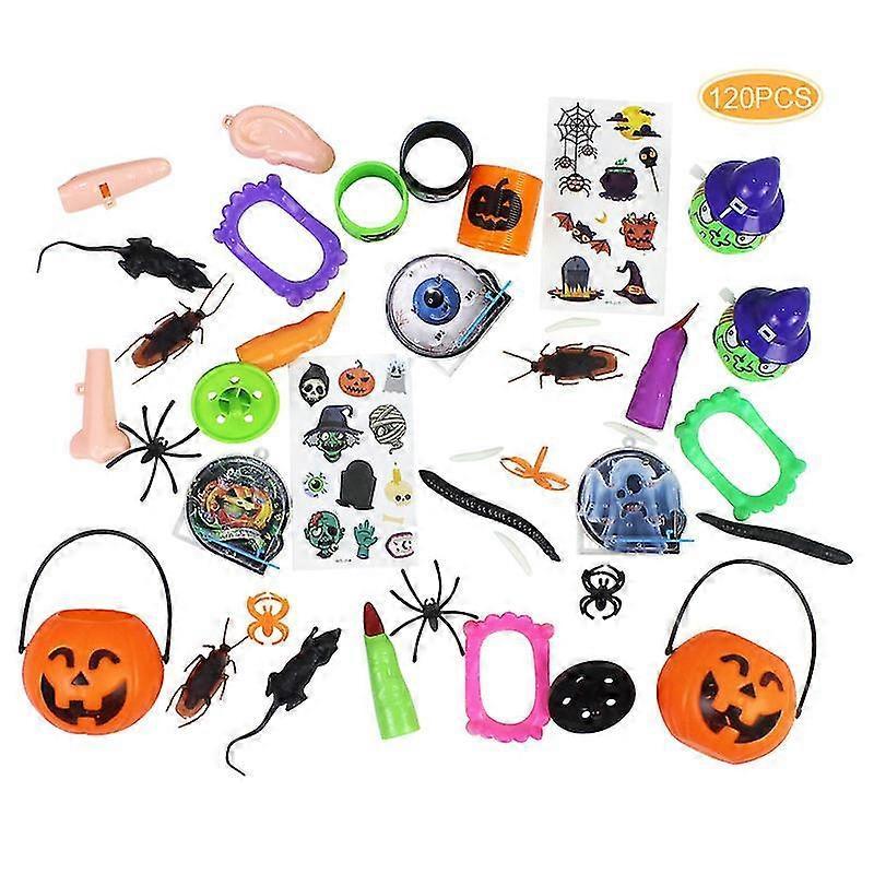 Tricky Toys Children's Halloween Party Toys Halloween Tricky Toy Set Ghost Festival Halloween Fun Toy 120pcs/set Practical Jok