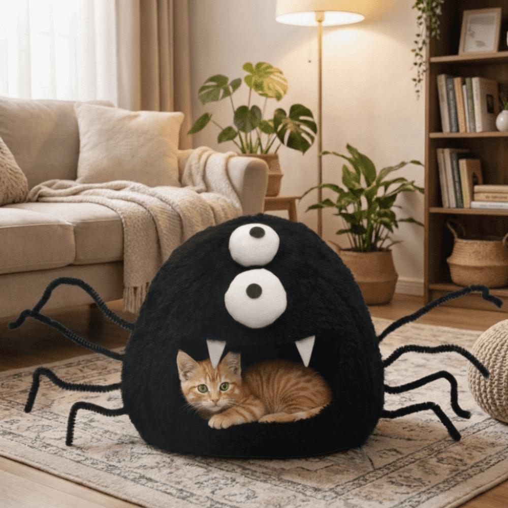 Semi-Enclosed Spider Shaped Pet Cotton Nest Warm Squirrel Villa  Autumn Winter Season