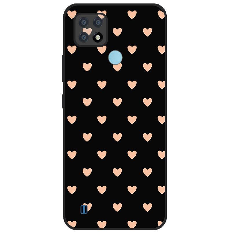 Para OPPO Realme C21Y Capa Série COOL Preto Capa de Silicone Macia para Cases de Telefone Realme C21 C25 C25s Protetora Realmi C 21 Y Capa