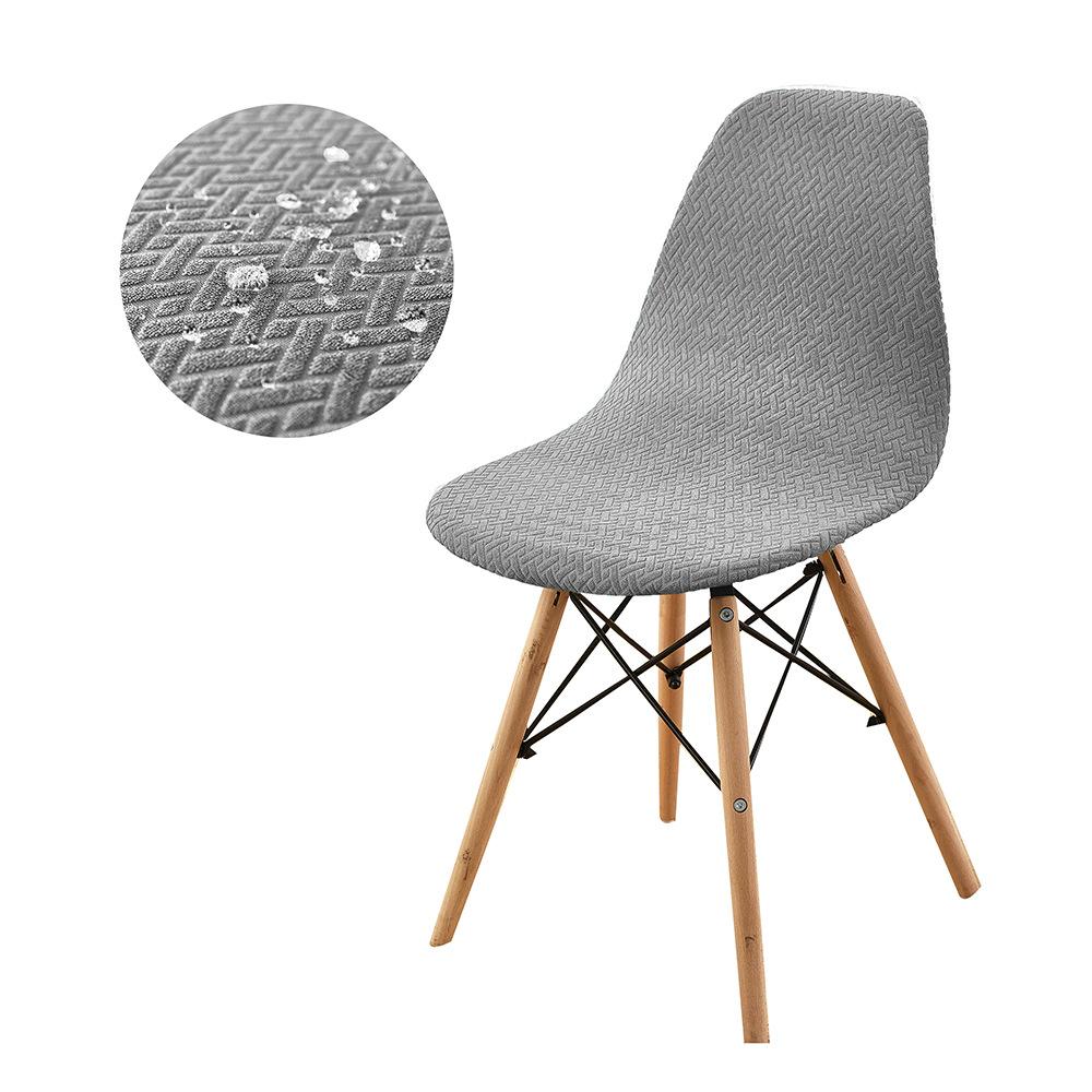 Водонепроницаемый чехол на стул в виде ракушки, эластичные чехлы на стулья в скандинавском стиле, мягкий чехол для обеденного сиденья для отеля, дома, гостиной Light Grey светло-серый