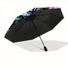 1pc Floral Skull Design Automatic Open/close Folding Umbrella, Compact Portable Travel Umbrella,Cute Umbrella, Durable Construction yy250804074