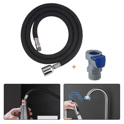 360 Rotation Hose Pull Out Shower Hose Easy Installation High Density Nylon Long And Flexible Metal Heads Kitchen Use