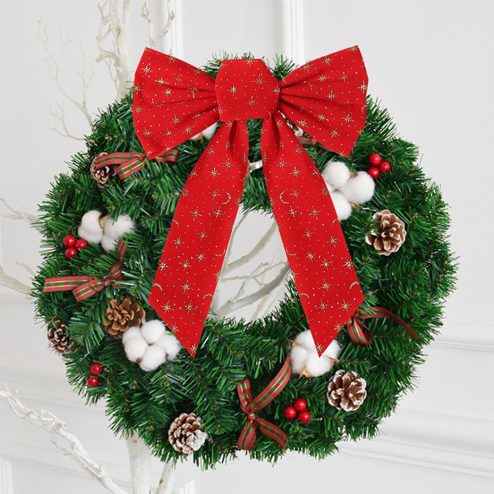 Christmas Designed Beautifully Tree Decoration Bow With Elegant Glittery Fabric In Sizes Various