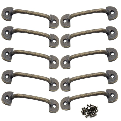 sempiterno 10-Piece Mini Handle Pulls, Very Small Zinc Alloy Handles, Antique Retro Style, 6x1.5cm, Jewelry Box Handles, Gift Box, Package Box Accesso
