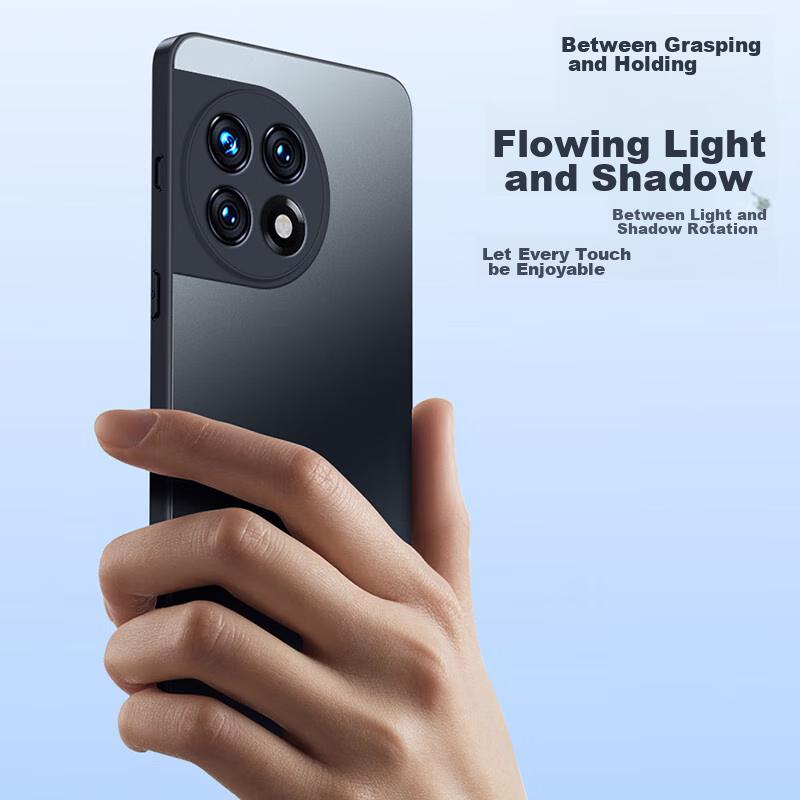 Dream Kajia OnePlus Ace2 Phone Case 1+ Ace2 Lens Fully Wrapped Ultra-thin Light Luxury Frosted Silicone Anti-fall Simple Menn Models Graphite Black