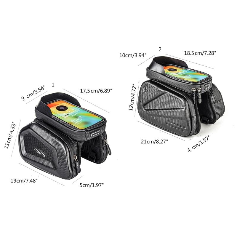 Large Capacity Waterproof Bicycles Front Top Tube Pouches Panniers Phone Mount Holder Handlebars Bag with Touch Screens