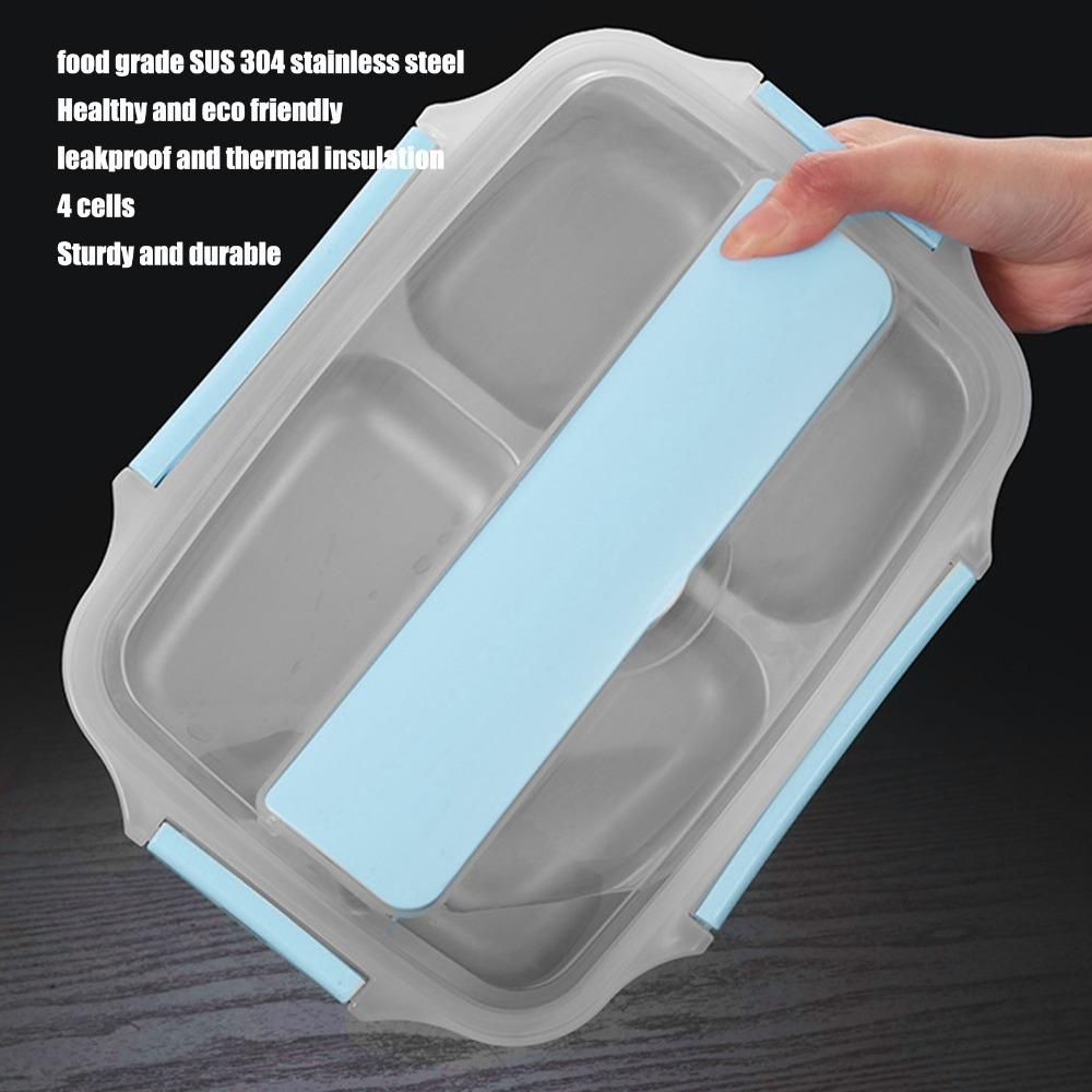 1.2L Leakproof Lunch Box 304 Stainless Steel Food Storage Container Insulated Lunch Box  For Travel