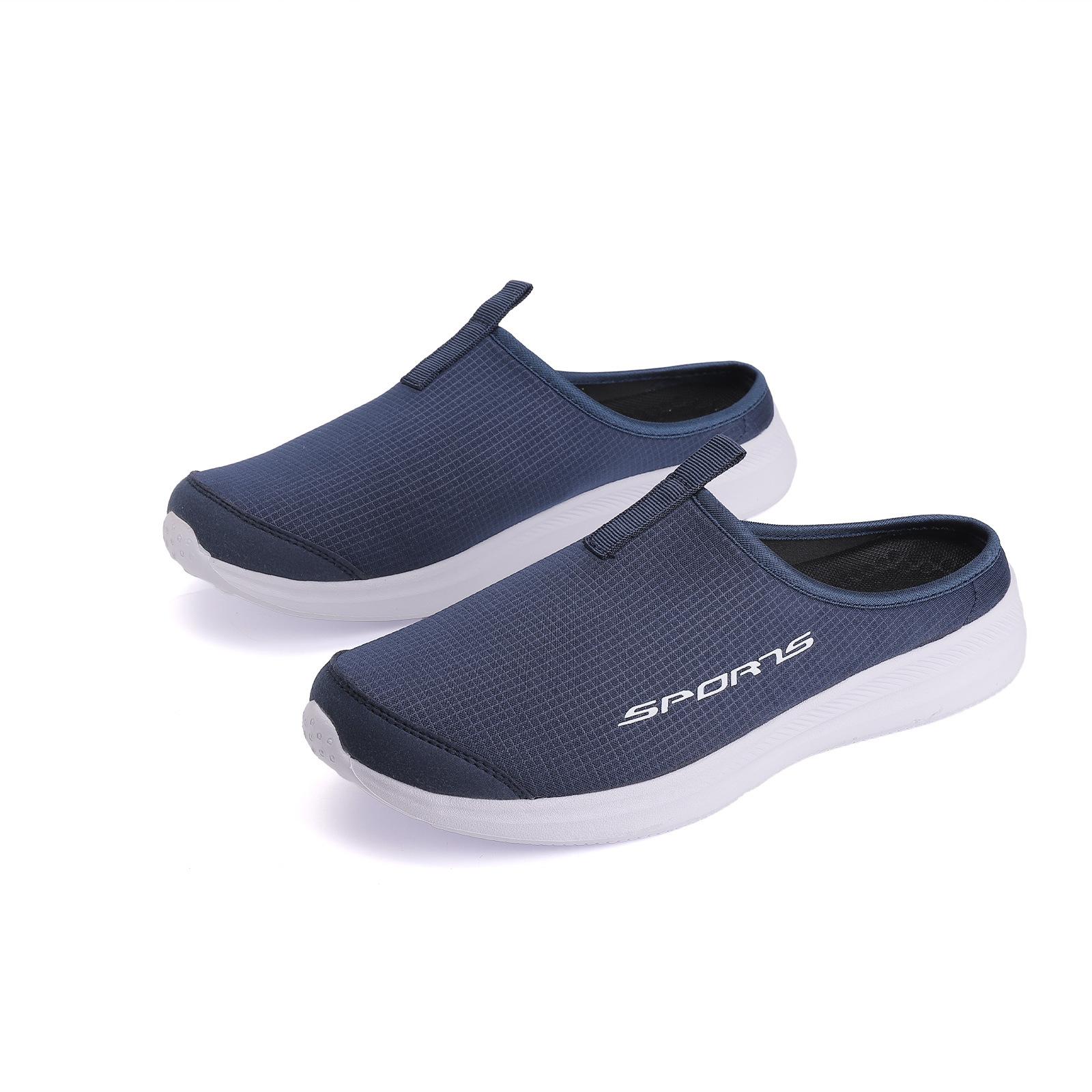 Paar Stil Halbe Drag Freizeitschuhe, Ganzjahres Slip-on Loafer, Große Größen Herren Damen Freizeitschuhe 44 blau