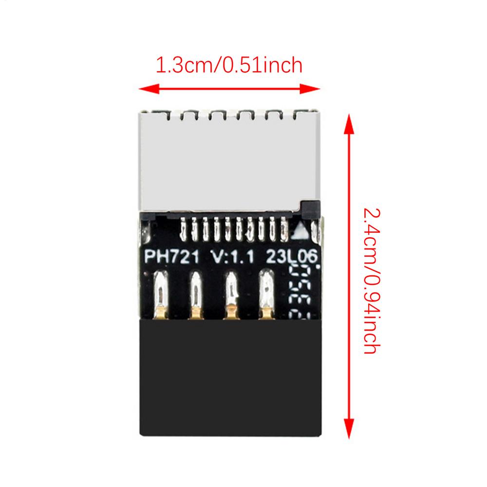 Motherboard USB Adapter 9 Pin Connector USB 2.0 Chassis Motherboard Type-C Socket High-Speed Converter Connector Male to Type-E