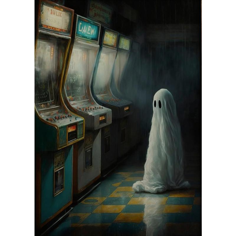 Dark Academia Art Haunting Ghost Poster Prints Halloween Home Decor Haunted House Gothic Vampire Canvas Painting Wall Art
