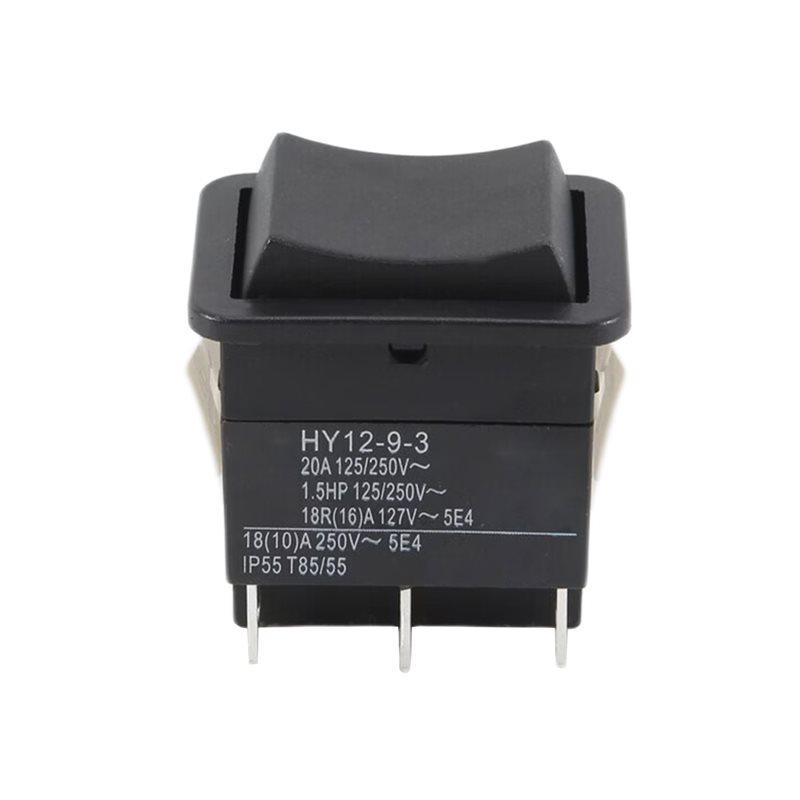 A34R Rocker Switch, HY12-9-3 6Pins Industrial Electric Rocker Switch 125V/250V Pushbutton