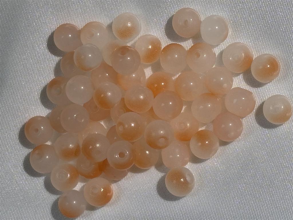 50pcs 8mm Glass Crack Imitation Jade Color Series Round Beads DIY Handmade Necklace Bracelet Loose Beads Jewelry Accessories