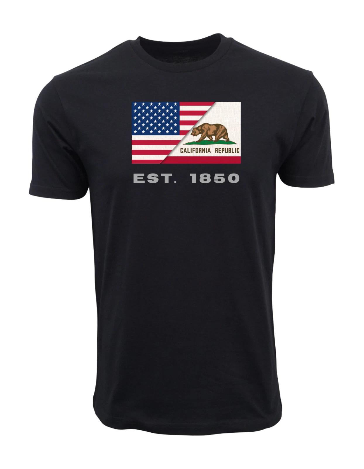 Unisex Adult Casual Graphic CALIFORNIA STATE ESTABLISHED T SHIRT T-... L